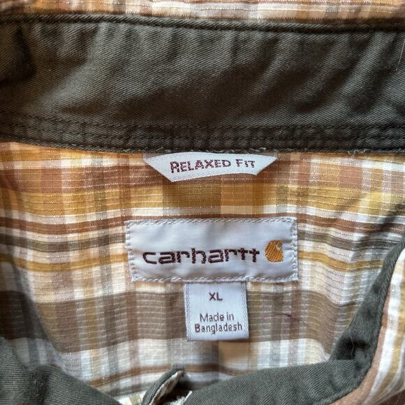 Carhartt Mens SZ XL Rugged Flex Fit Short Sleeve Outdoor Plaid Work Shirt - Picture 4 of 9